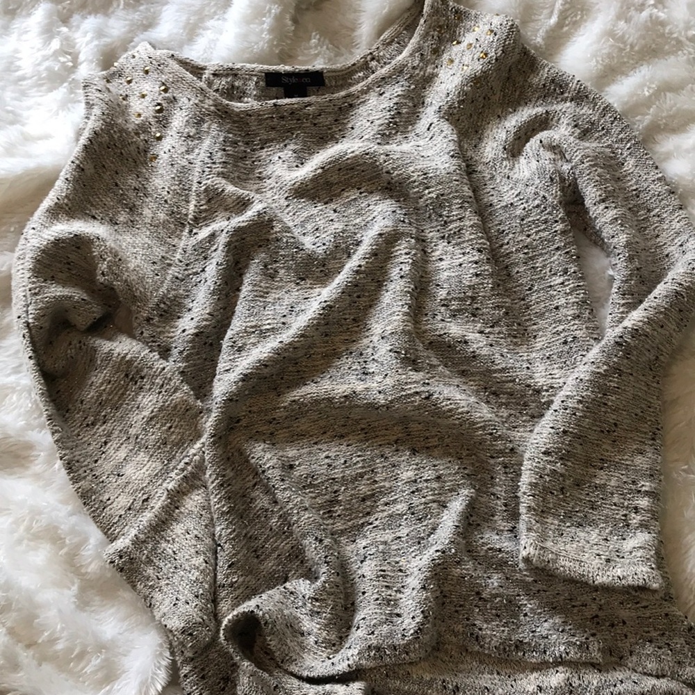 Gold Fleck and Studded Fashion Sweater